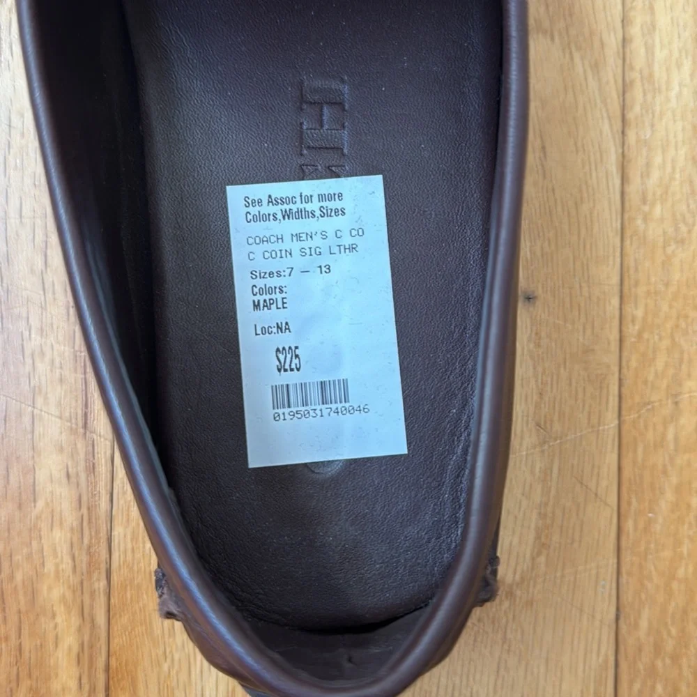 NWT Coach Men's Brown 'C' Coin Signature Loafers, size 8.5 - Picture 6 of 6